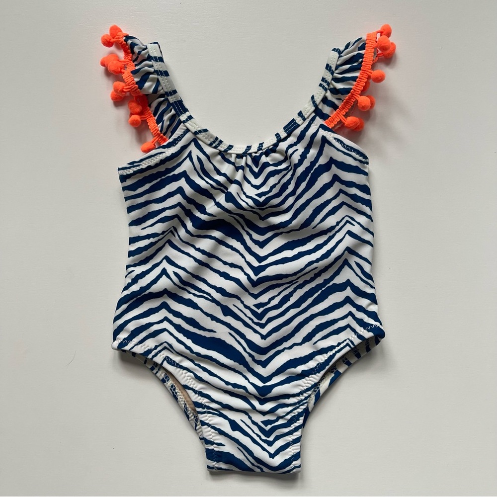 Shade Critters Ruffle Strap A to Zebra Swimsuit - 6-12M